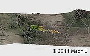 Satellite Panoramic Map of TETU, darken, semi-desaturated