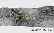 Satellite Panoramic Map of TETU, desaturated