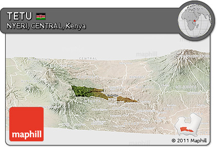 Satellite Panoramic Map of TETU, lighten
