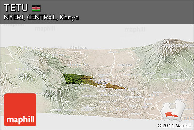 Satellite Panoramic Map of TETU, lighten