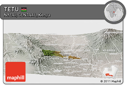 Satellite Panoramic Map of TETU, lighten, semi-desaturated