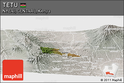 Satellite Panoramic Map of TETU, lighten, semi-desaturated
