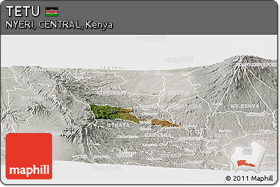 Satellite Panoramic Map of TETU, lighten, semi-desaturated