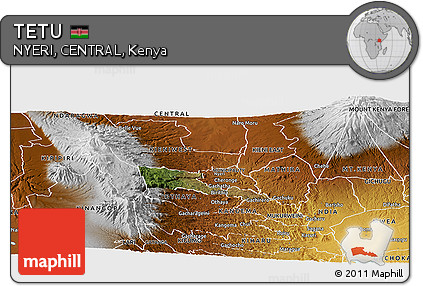 Satellite Panoramic Map of TETU, physical outside