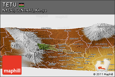 Satellite Panoramic Map of TETU, physical outside