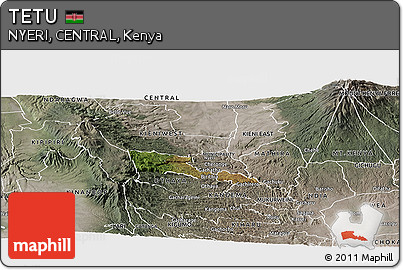 Satellite Panoramic Map of TETU, semi-desaturated