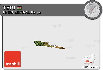 Satellite Panoramic Map of TETU, single color outside