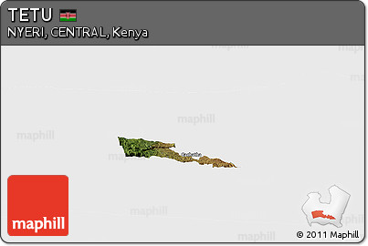 Satellite Panoramic Map of TETU, single color outside