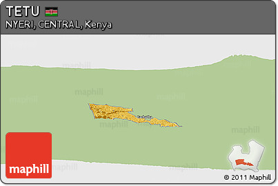 Savanna Style Panoramic Map of TETU, single color outside
