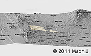 Shaded Relief Panoramic Map of TETU, darken, desaturated