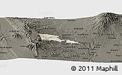 Shaded Relief Panoramic Map of TETU, darken