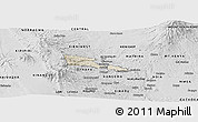 Shaded Relief Panoramic Map of TETU, desaturated