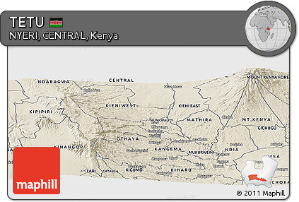 Shaded Relief Panoramic Map of TETU