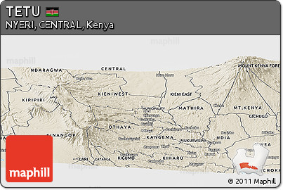 Shaded Relief Panoramic Map of TETU