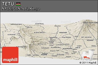 Shaded Relief Panoramic Map of TETU