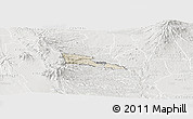 Shaded Relief Panoramic Map of TETU, lighten, semi-desaturated