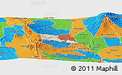 Shaded Relief Panoramic Map of TETU, political outside