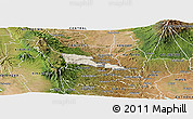 Shaded Relief Panoramic Map of TETU, satellite outside