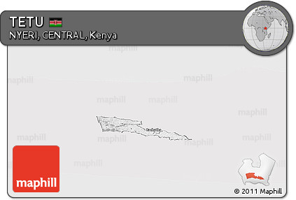 Silver Style Panoramic Map of TETU, single color outside