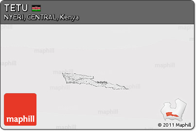 Silver Style Panoramic Map of TETU, single color outside