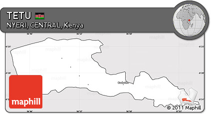 Silver Style Simple Map of TETU, cropped outside
