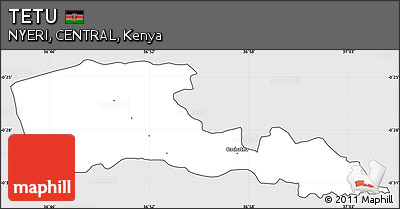 Silver Style Simple Map of TETU, cropped outside
