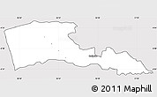 Silver Style Simple Map of TETU, cropped outside