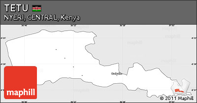 Silver Style Simple Map of TETU, single color outside
