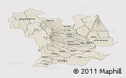 Shaded Relief Panoramic Map of CENTRAL, single color outside