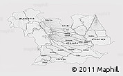 Silver Style Panoramic Map of CENTRAL, single color outside