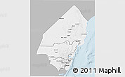 Gray 3D Map of KILIFI, single color outside