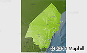Physical 3D Map of KILIFI, darken