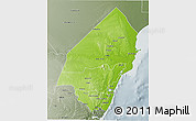Physical 3D Map of KILIFI, semi-desaturated