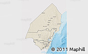 Shaded Relief 3D Map of KILIFI, single color outside