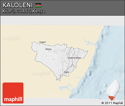 Classic Style 3D Map of KALOLENI, single color outside