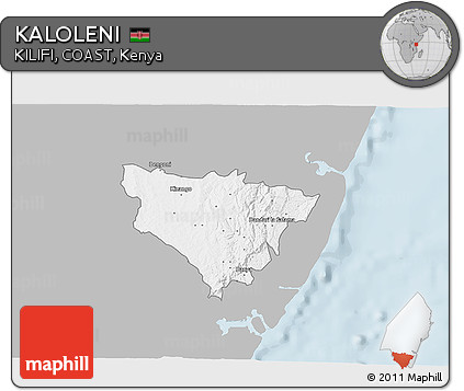 Gray 3D Map of KALOLENI, single color outside