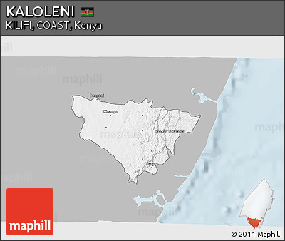 Gray 3D Map of KALOLENI, single color outside