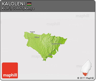 Physical 3D Map of KALOLENI, cropped outside