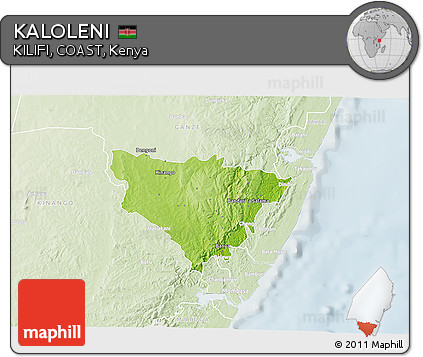 Physical 3D Map of KALOLENI, lighten