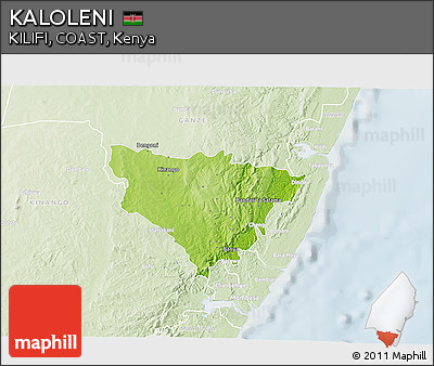 Physical 3D Map of KALOLENI, lighten