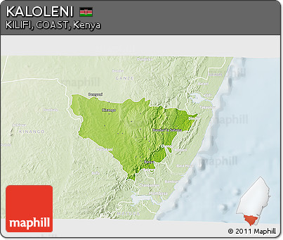 Physical 3D Map of KALOLENI, lighten