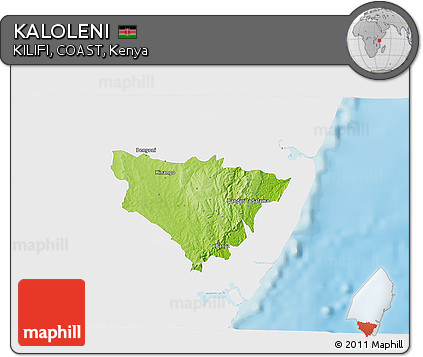 Physical 3D Map of KALOLENI, single color outside