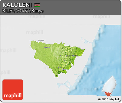 Physical 3D Map of KALOLENI, single color outside