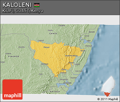 Savanna Style 3D Map of KALOLENI