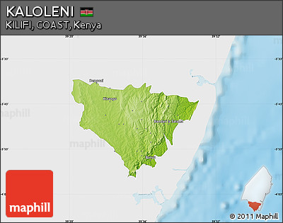Physical Map of KALOLENI, single color outside