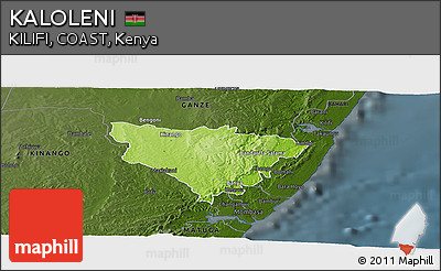 Physical Panoramic Map of KALOLENI, darken