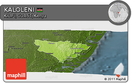 Physical Panoramic Map of KALOLENI, darken
