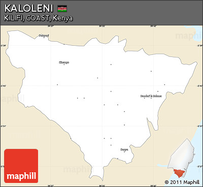 Classic Style Simple Map of KALOLENI, single color outside