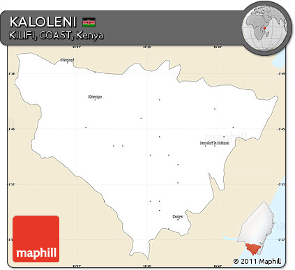 Classic Style Simple Map of KALOLENI, single color outside