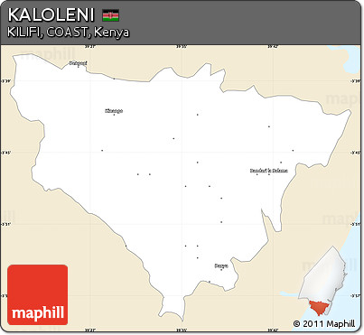 Classic Style Simple Map of KALOLENI, single color outside